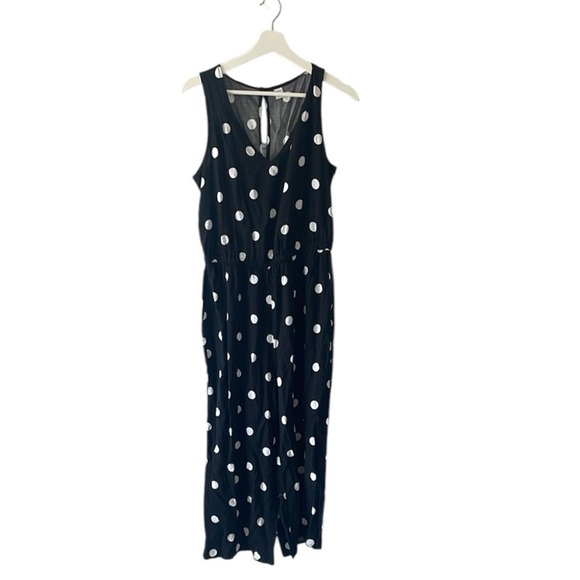 Old navy Size Small Polka Dot Black and White Open Back Jumpsuit. - Picture 1 of 6